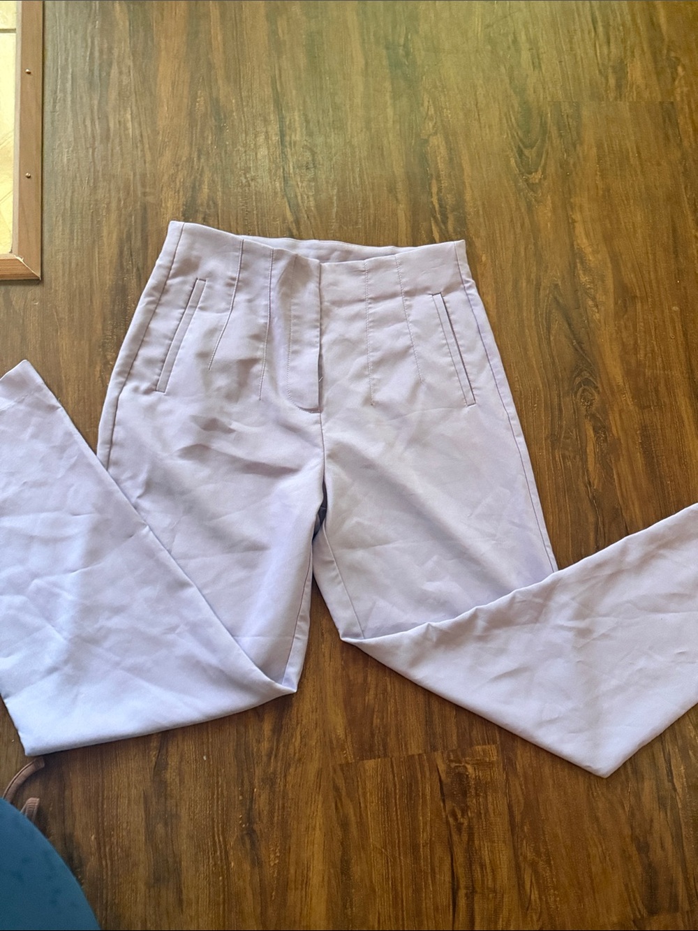 High-Waist Lavender Straight-Leg Pants